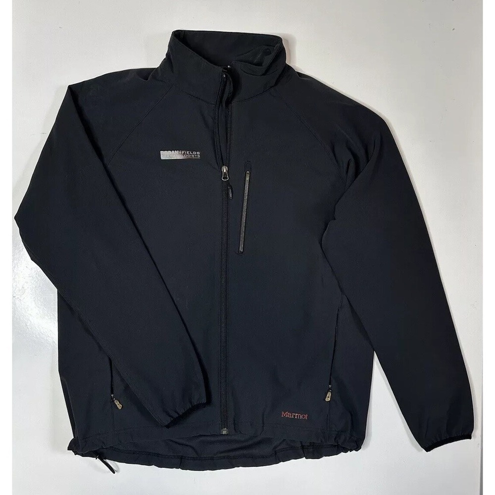 Marmot Softshell Jacket Black Full Zip Stretch Logo / Men's XXL